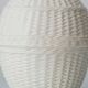 Pair of white ceramic table lamps with faux wicker texture, Spanish coastal design, 1970s