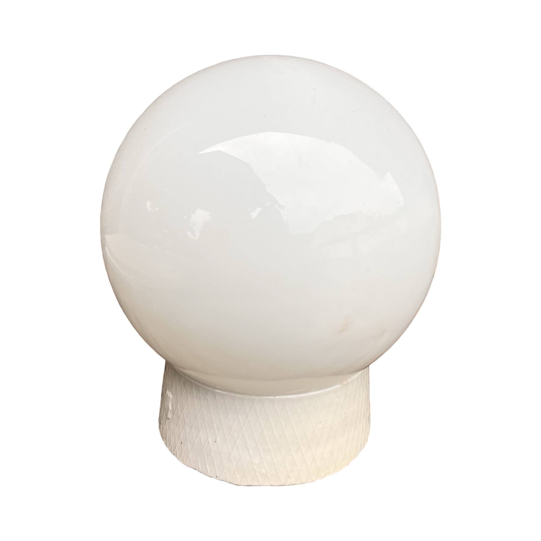 Industrial wall lamp, white, glass, foton, poland, 1960s.