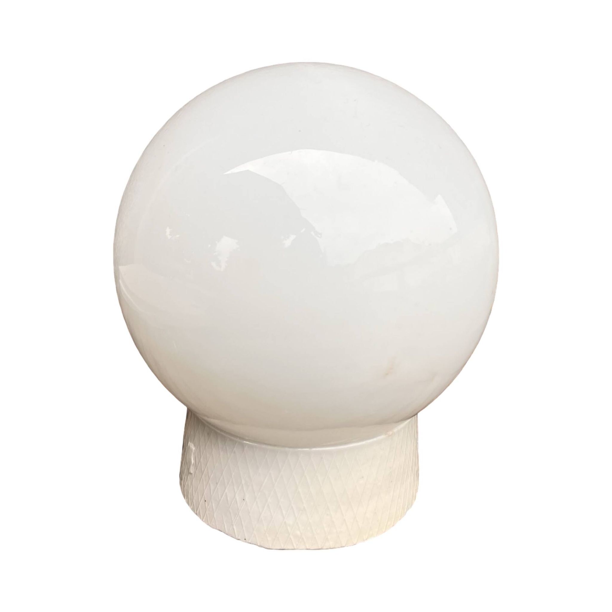 Industrial wall lamp, white, glass, foton, poland, 1960s.