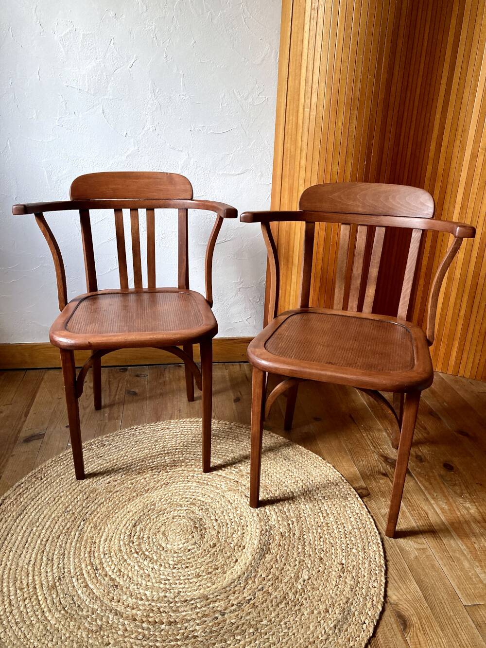 Vintage Stella chair pair – wood, 1950s