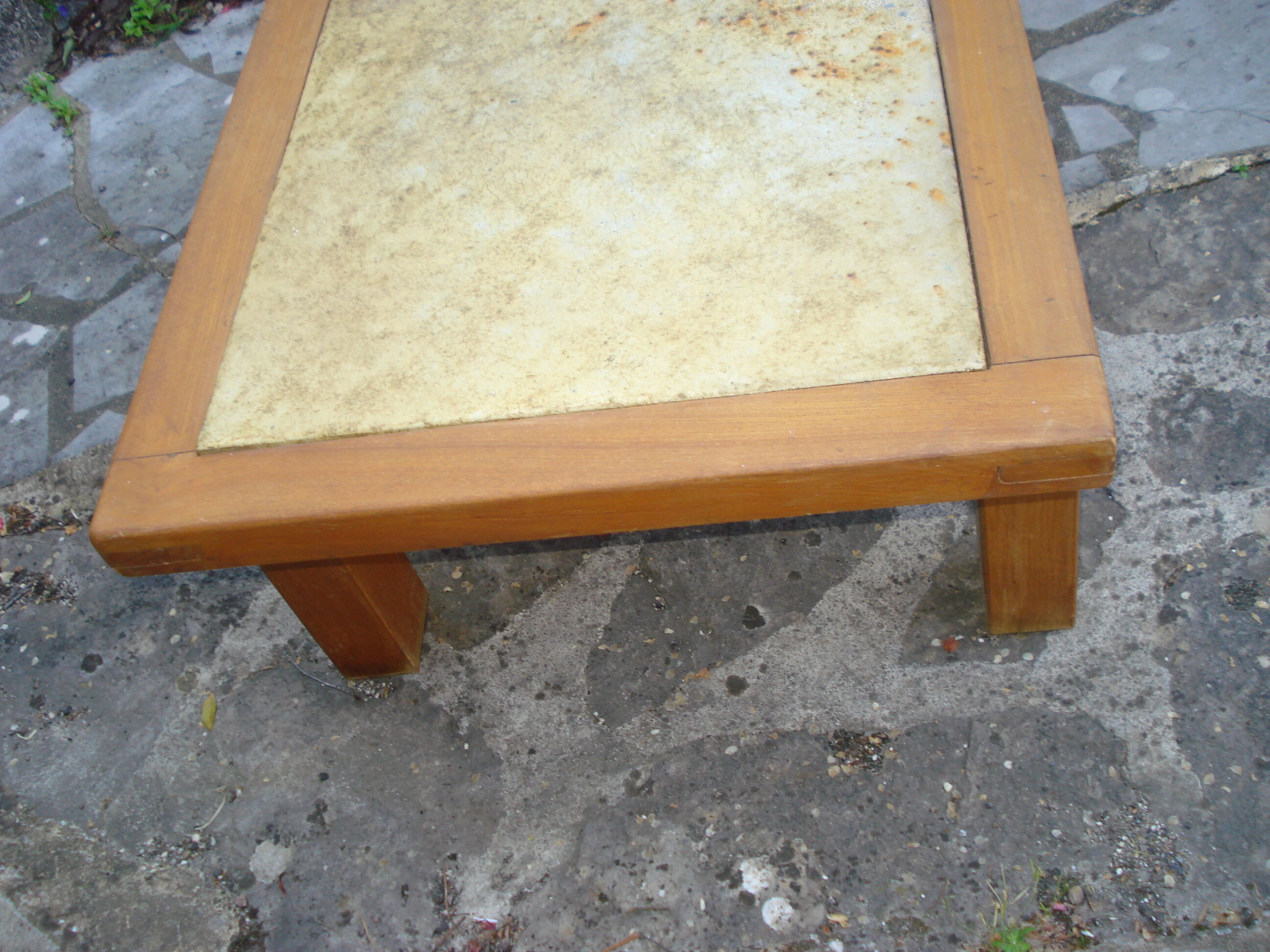 Coffee table with plate enamelled ceramic Les 2 Potiers, 1960
