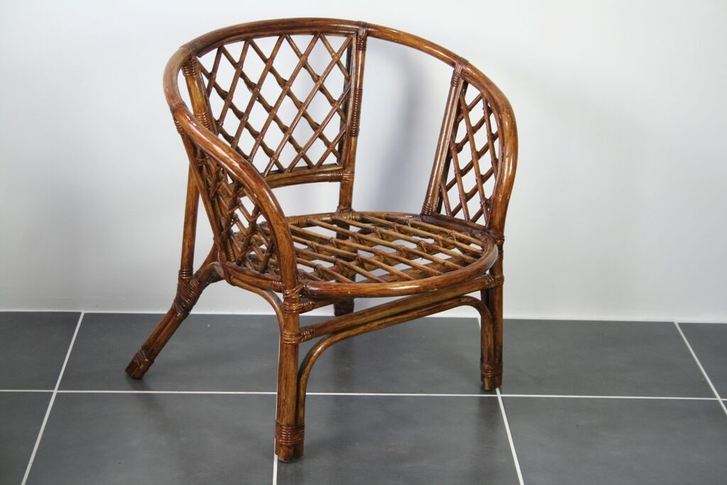 Vintage rattan armchair with cushions 1970