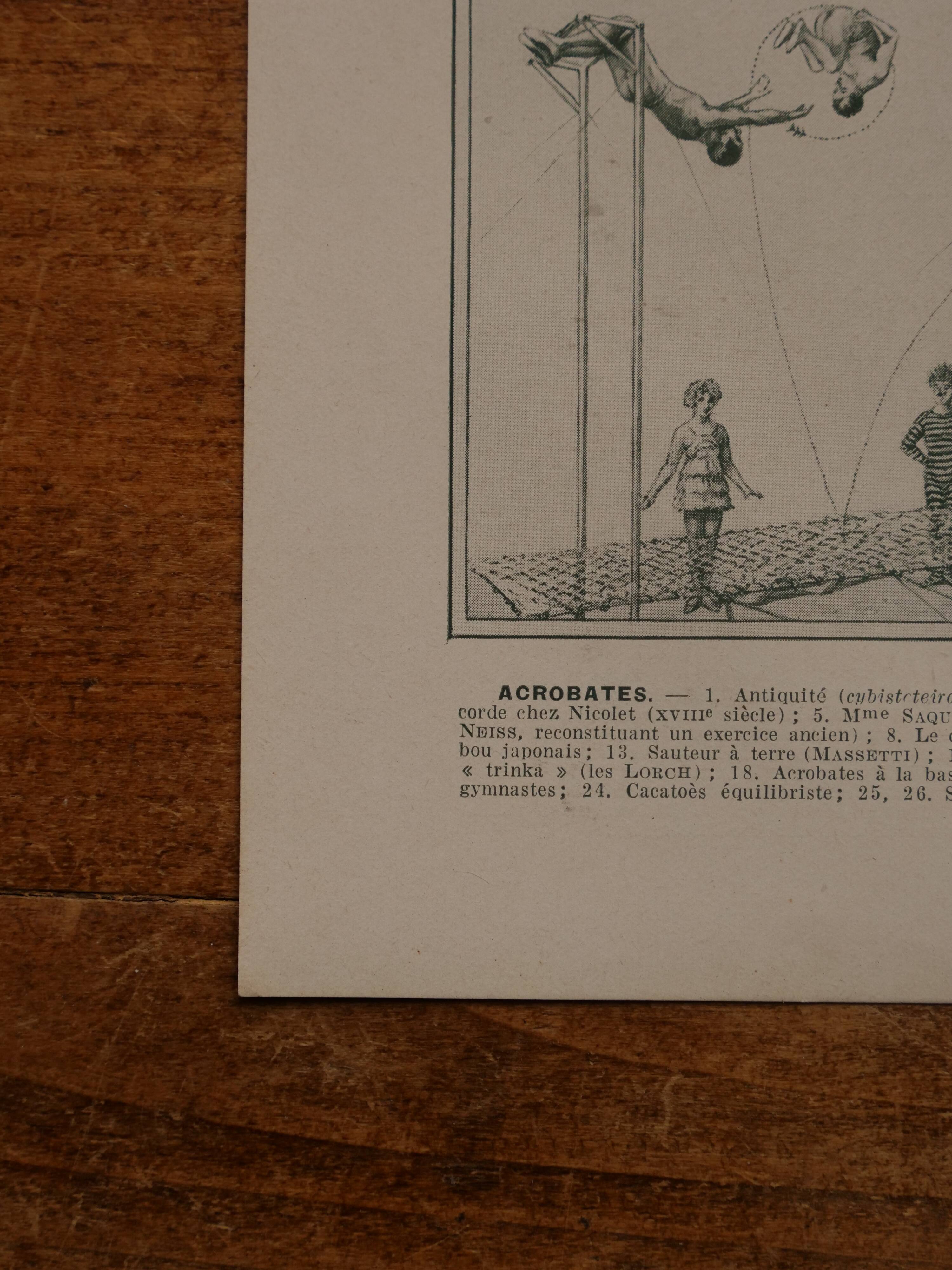 Original lithograph of acrobats