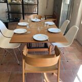 Scandinavian smørrebrød table convertible from coffee table to dining table