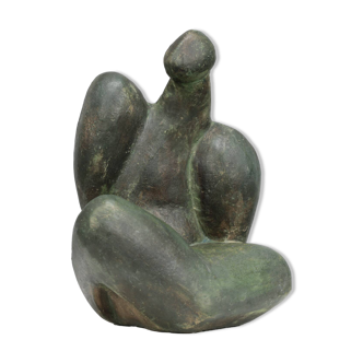 Expressive bronze sculpture, signed JR, 1989