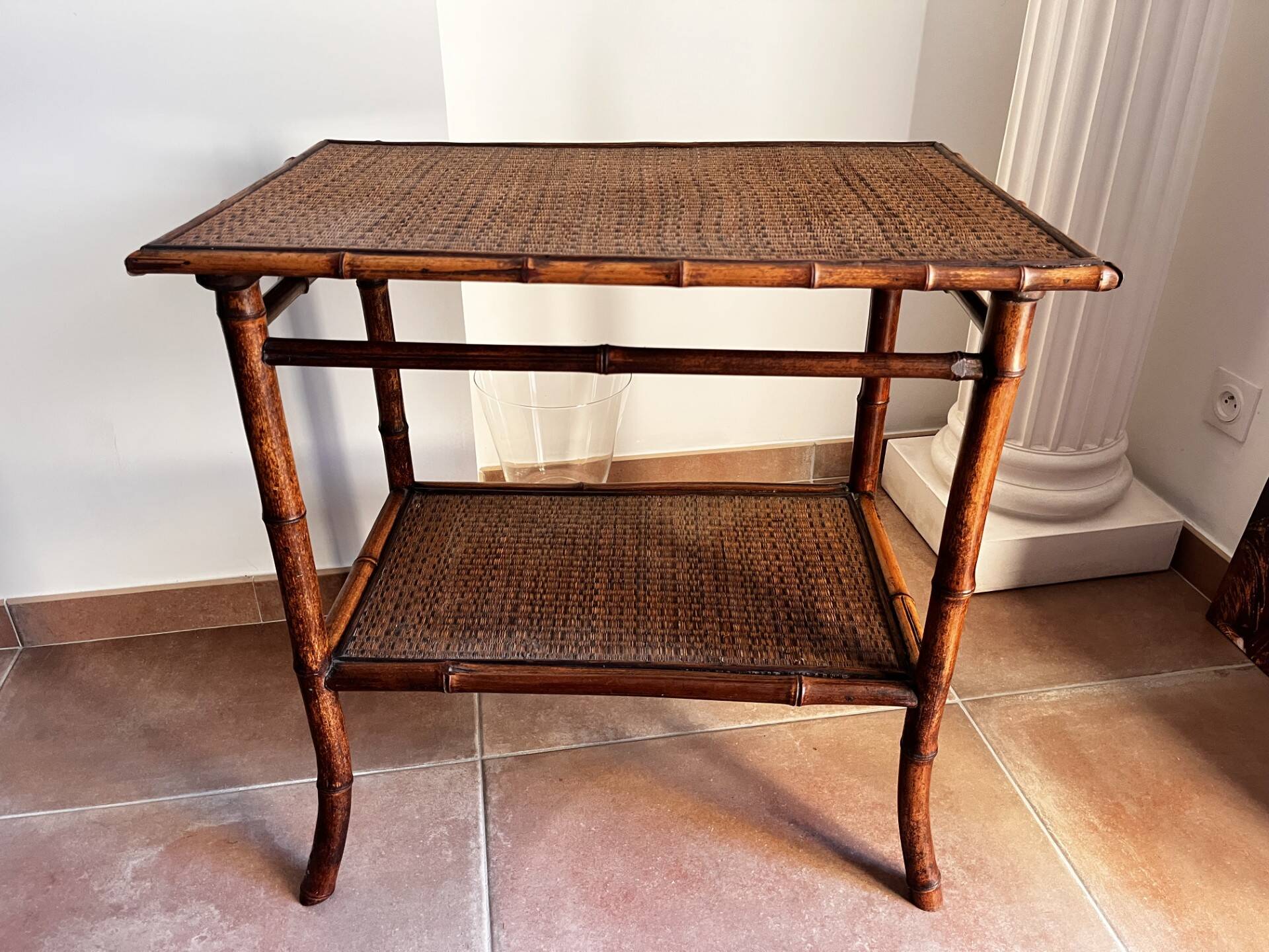 Bamboo and wicker table