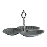 Silver-plated three-compartment serving tray