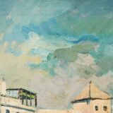 Impressionist Town Scene - Oil on Canvas