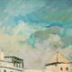 Impressionist Town Scene - Oil on Canvas