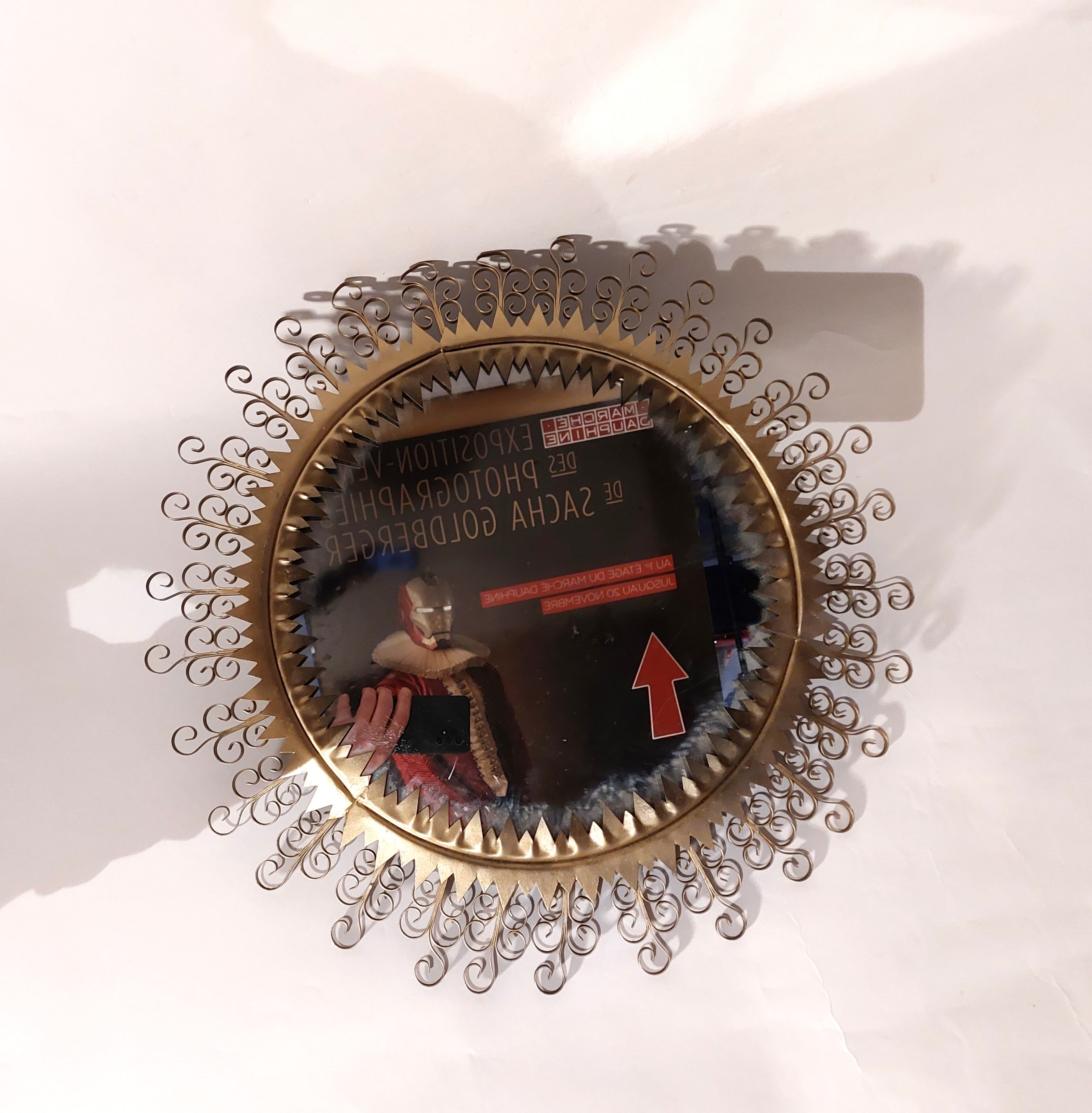 Golden wrought iron Chaty mirror 1960
