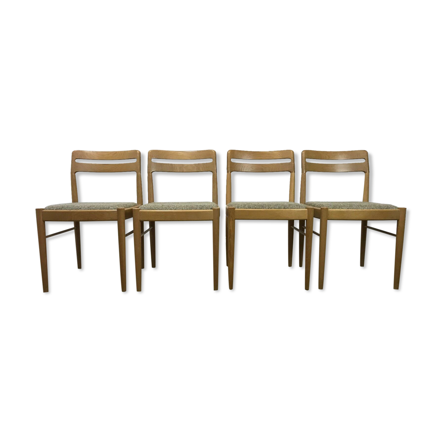 Oak dining chairs by Danish designer HW Klein for Bramin