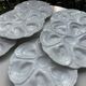 6 assiettes à huîtres majolique