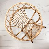 60's rattan shell armchair