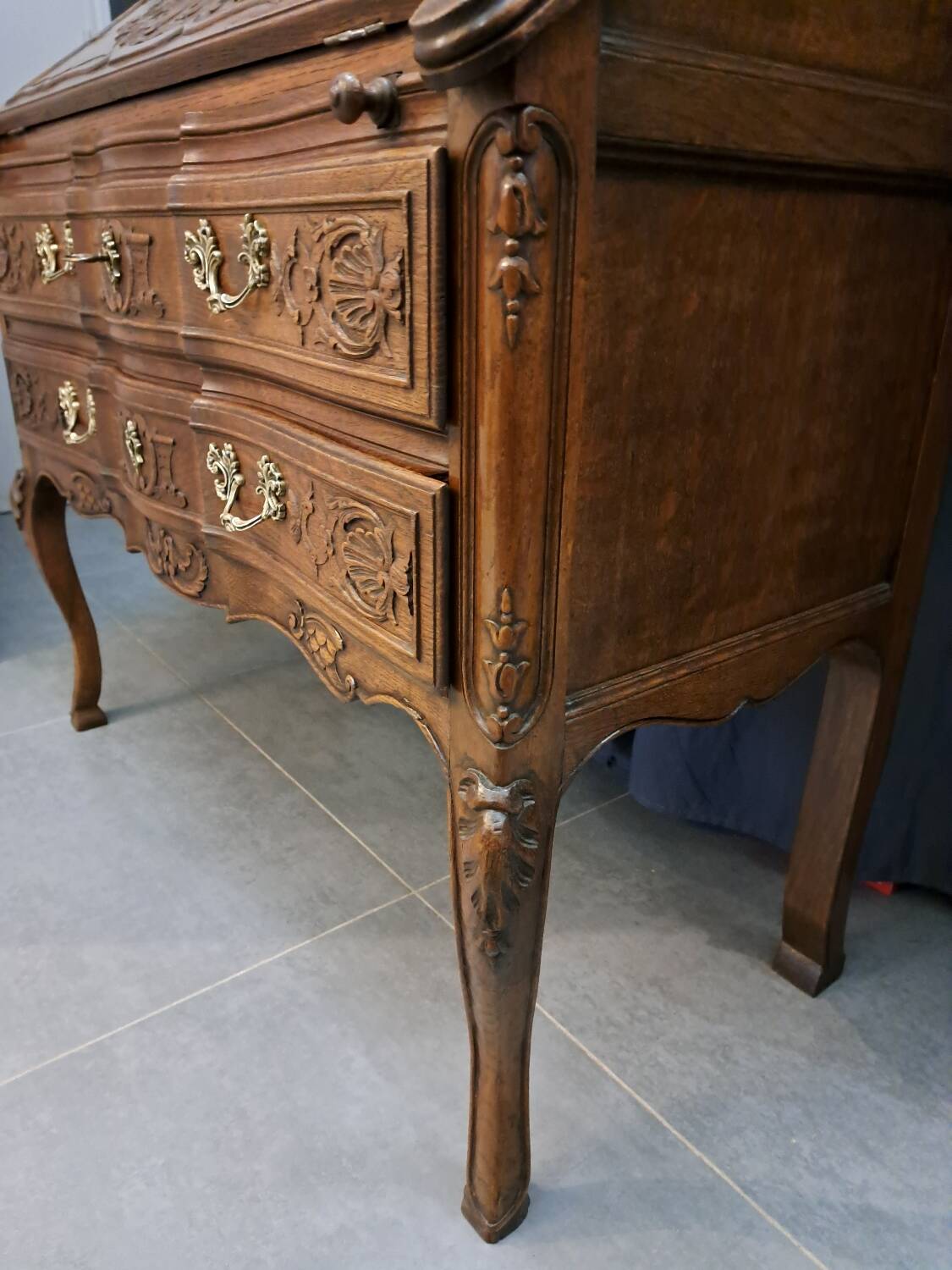 Louis XV style oak sloping desk