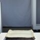 Trio of small rectangular serving dishes white and black Indonesian ceramic 21x16