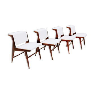 Ensemble de 4 chaises italiennes modernes du milieu du siècle