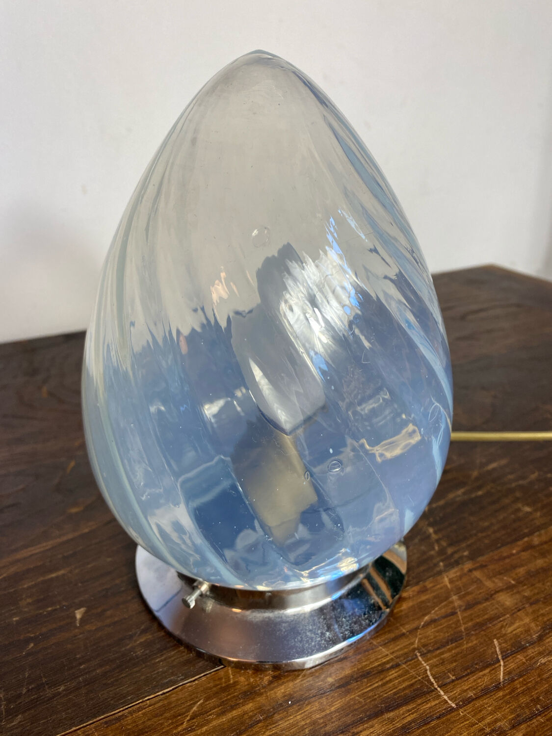 Suspension en verre et métal Art Déco