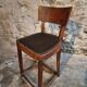 Chaise française ancienne en hêtre – Début 1900 – Dossier courbé massif