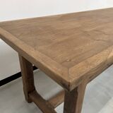 1950s farmhouse table in oak and walnut
