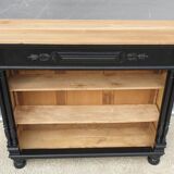 Neoclassical black wood bookcase with columns