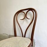 Bistro chair heart in arched beech and canning