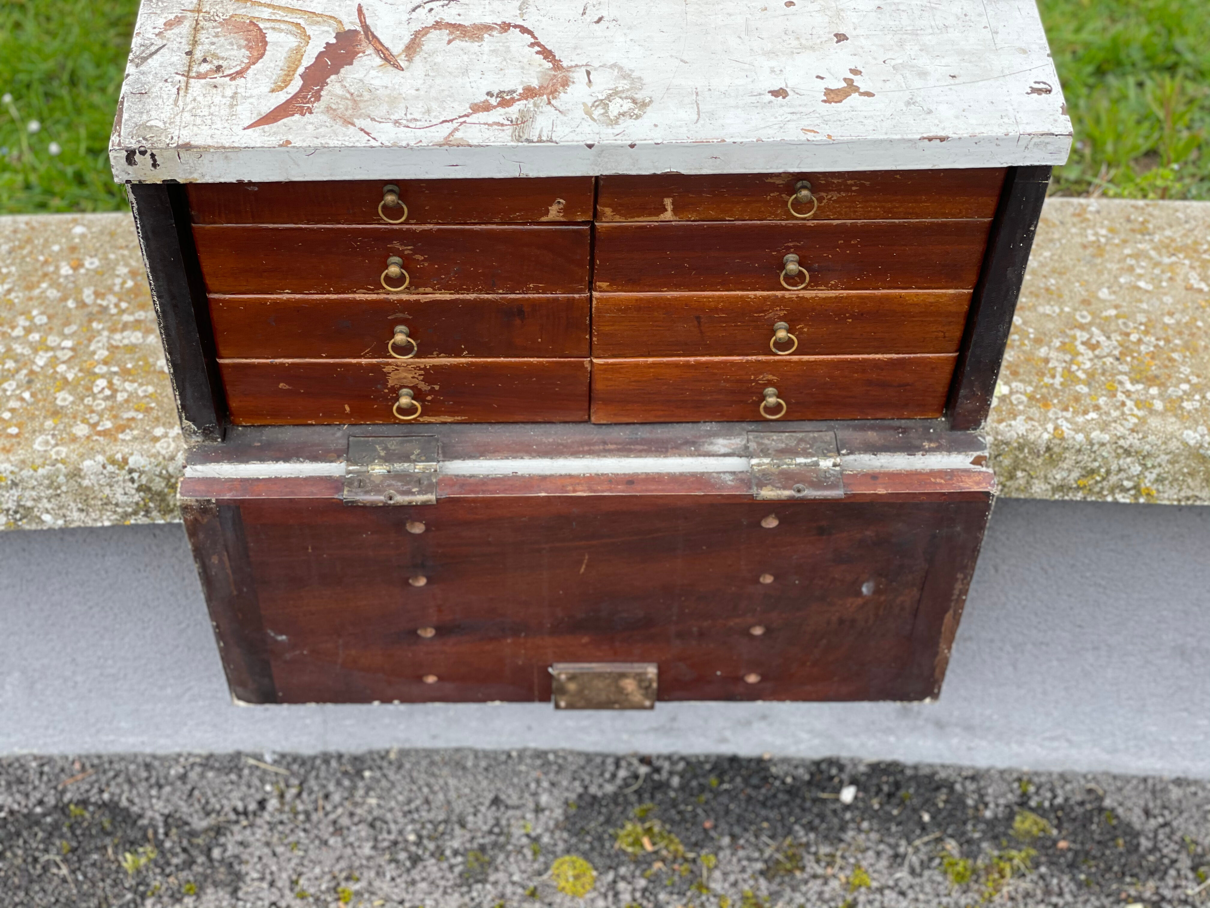 Former craft workshop furniture with 8 jeweler drawers