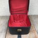 Black leather hat box