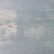 Late 19th century grocery counter in green and yellow patina painted wood