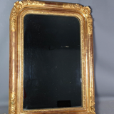 Mirror nineteenth century frame with doucine wood and stucco gilding gold leaf 75x56 cm SB