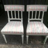 Series of 4 patinated Louis XVI style chairs