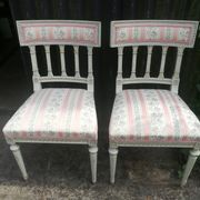 Series of 4 patinated Louis XVI style chairs