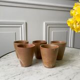 Set of 5 glasses / coffee cups in stoneware handmade 70s