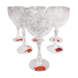 Box 6 water glasses in Lorraine crystal