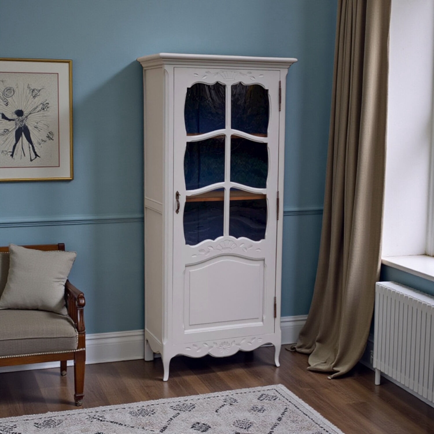 1930s Parisian glass-fronted wardrobe