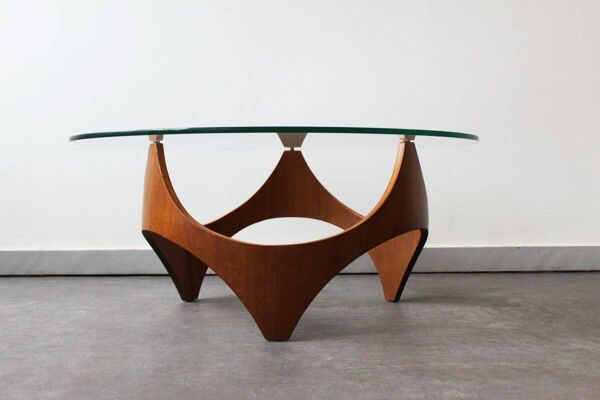 Table basse moderniste attribuée à HP Glass, États-Unis, 1960