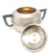 Art Deco sugar bowl, silver-plated brass, tin, Belgium, 1920s