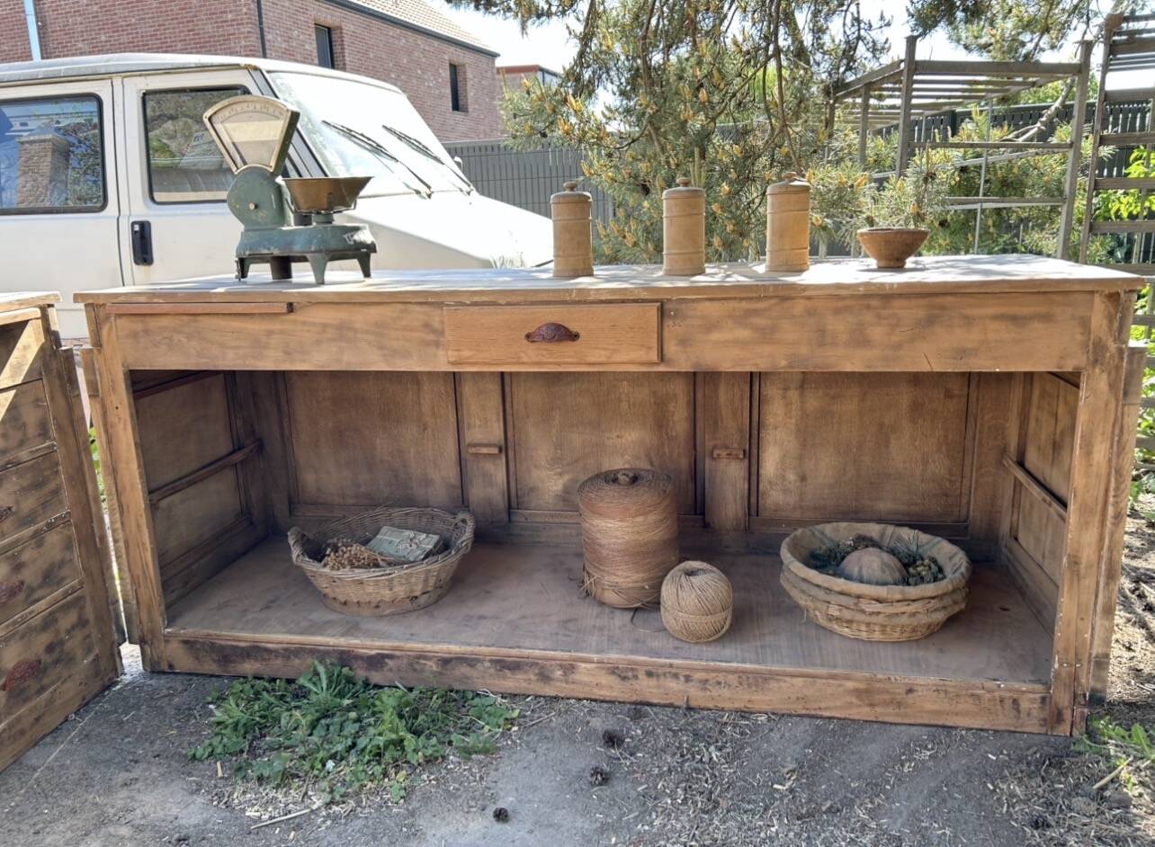 Exceptional antique counter 220 cm