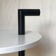 80s side table, black & white geometric shapes