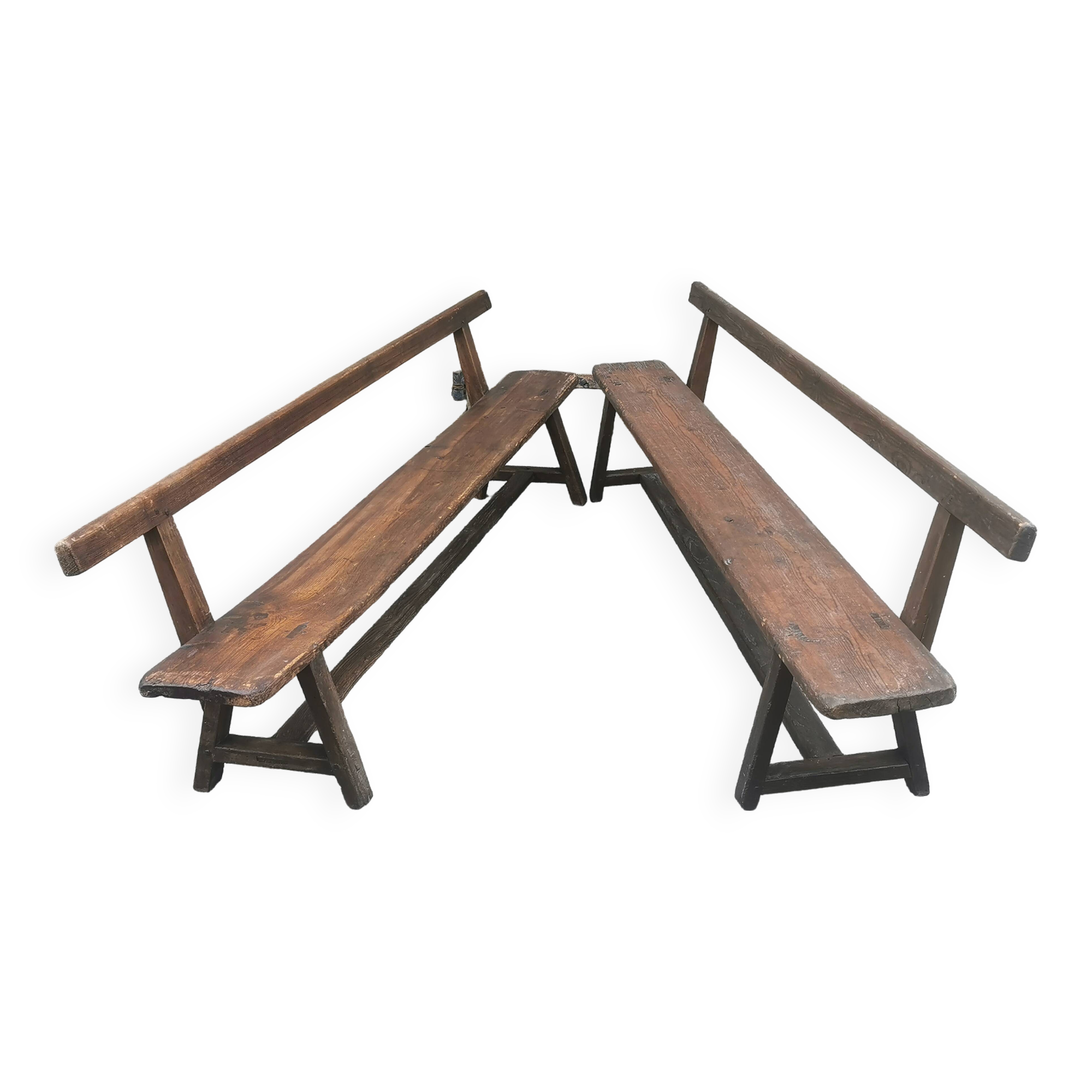 Pair of antique 19th century benches