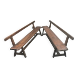 Pair of antique 19th century benches