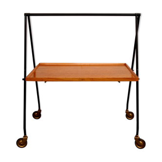 60s teak bar cart