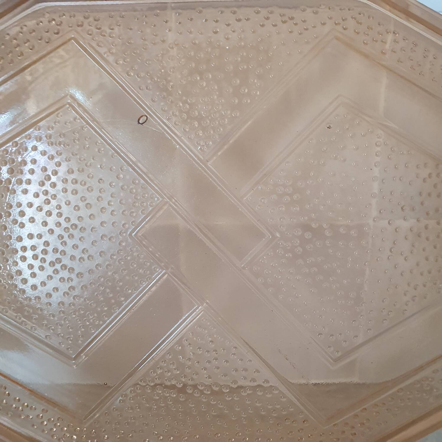 Art Deco Rosaline Style Pink Glass Tray