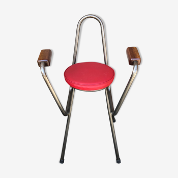 Metal bar chair and industrial Skaï 70s