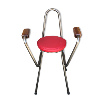 Metal bar chair and industrial Skaï 70s