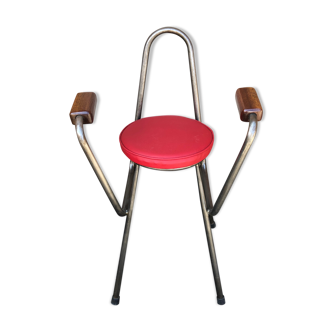 Metal bar chair and industrial Skaï 70s