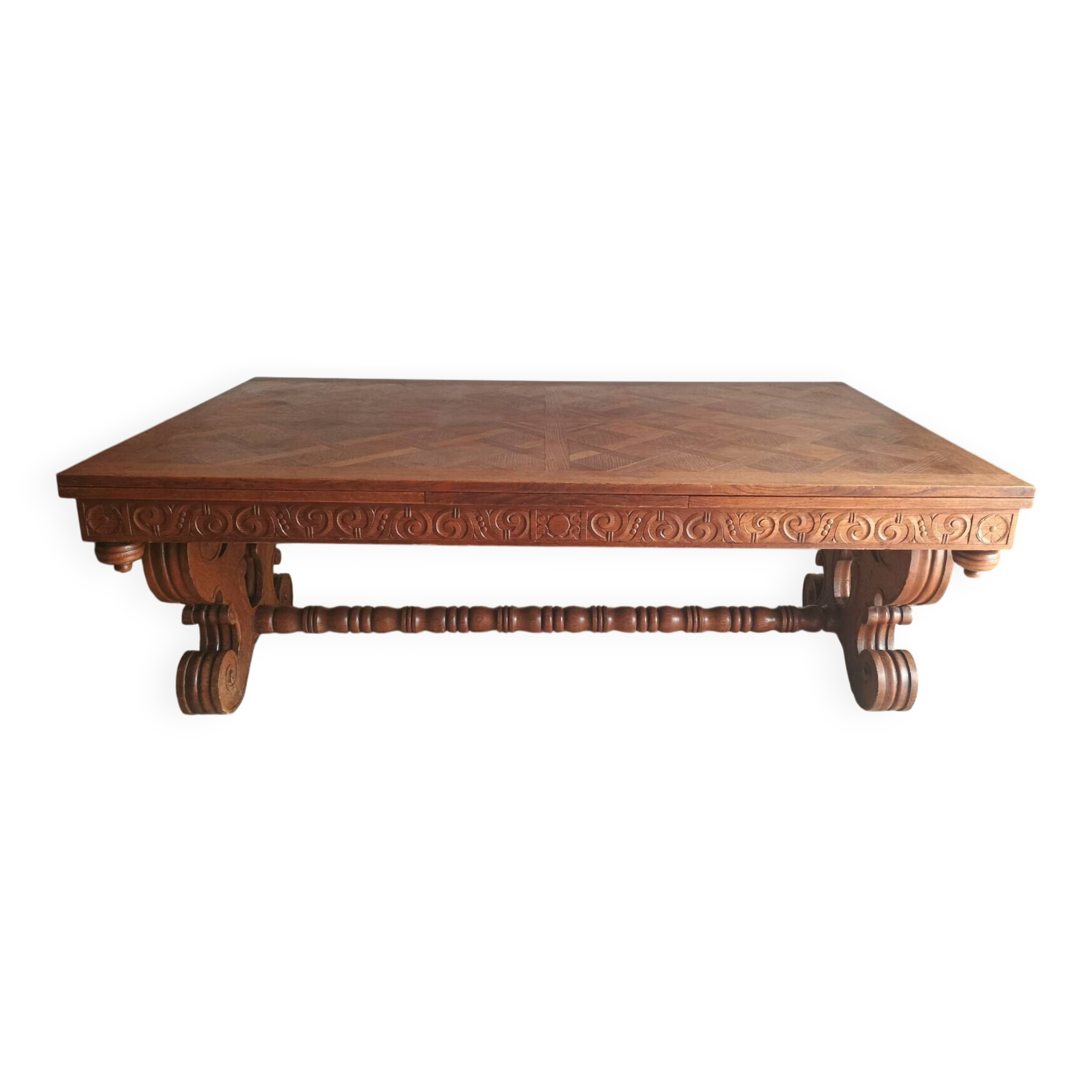 Rocaille table in carved solid oak