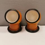 A set of EPOKE II wall lights, designed by Michael Bang for Holmegaard Denmark 1975-1981.