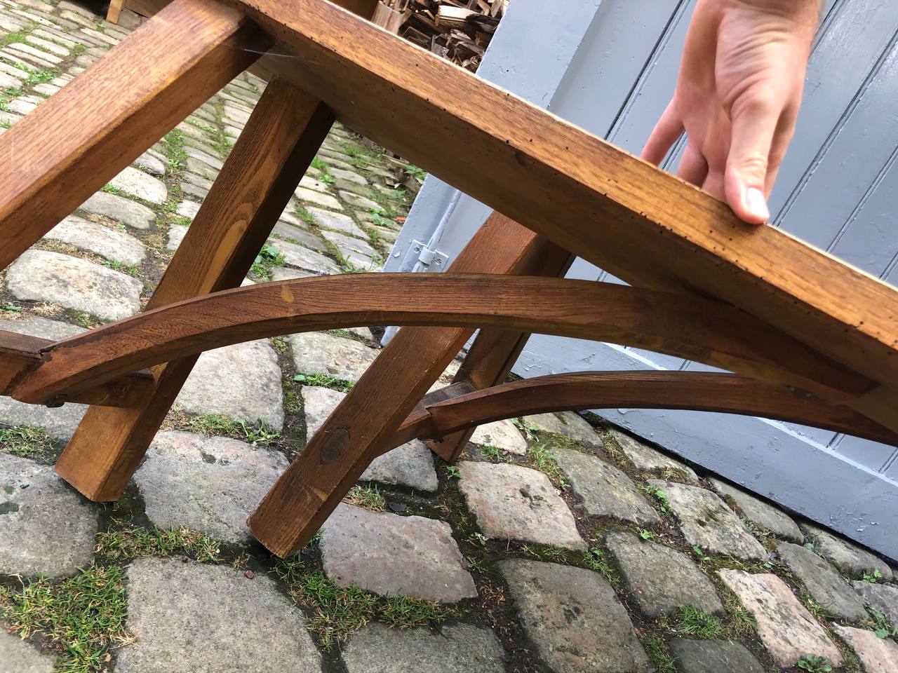 Pair of solid oak benches