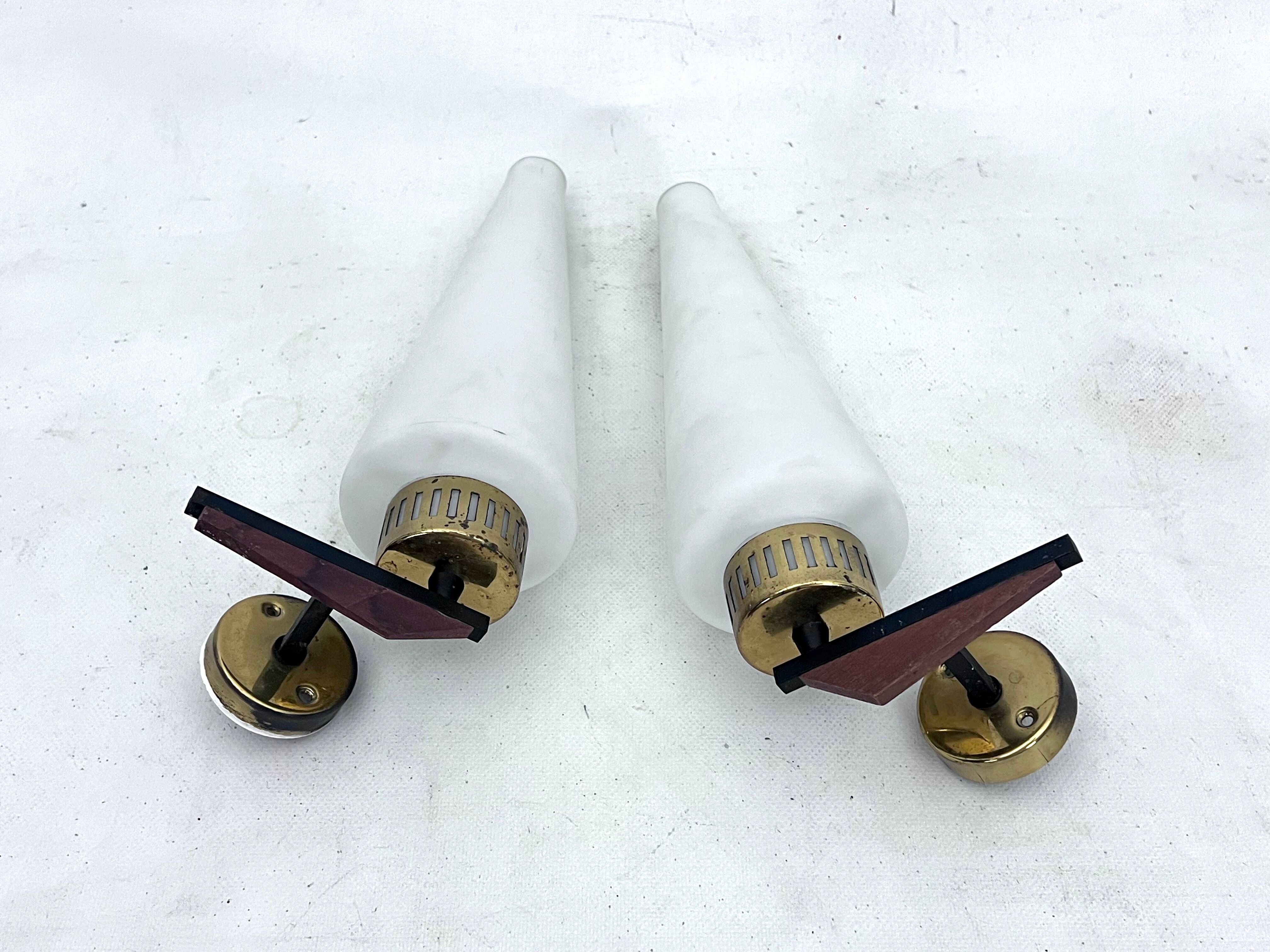 Mid-Century pair of sconces, Italy 1950s
