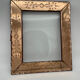 Venetian frame in engraved and bevelled pink glass, flowers, floral, 1950